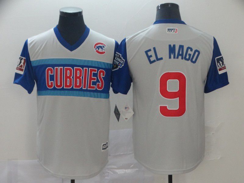 Men Chicago Cubs 9 EL Mago Grey Nickname version Game 2021 MLB Jerseys